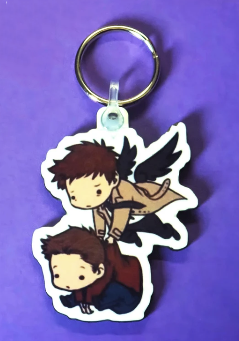 Castiel and Dean Keyring - Supernatural