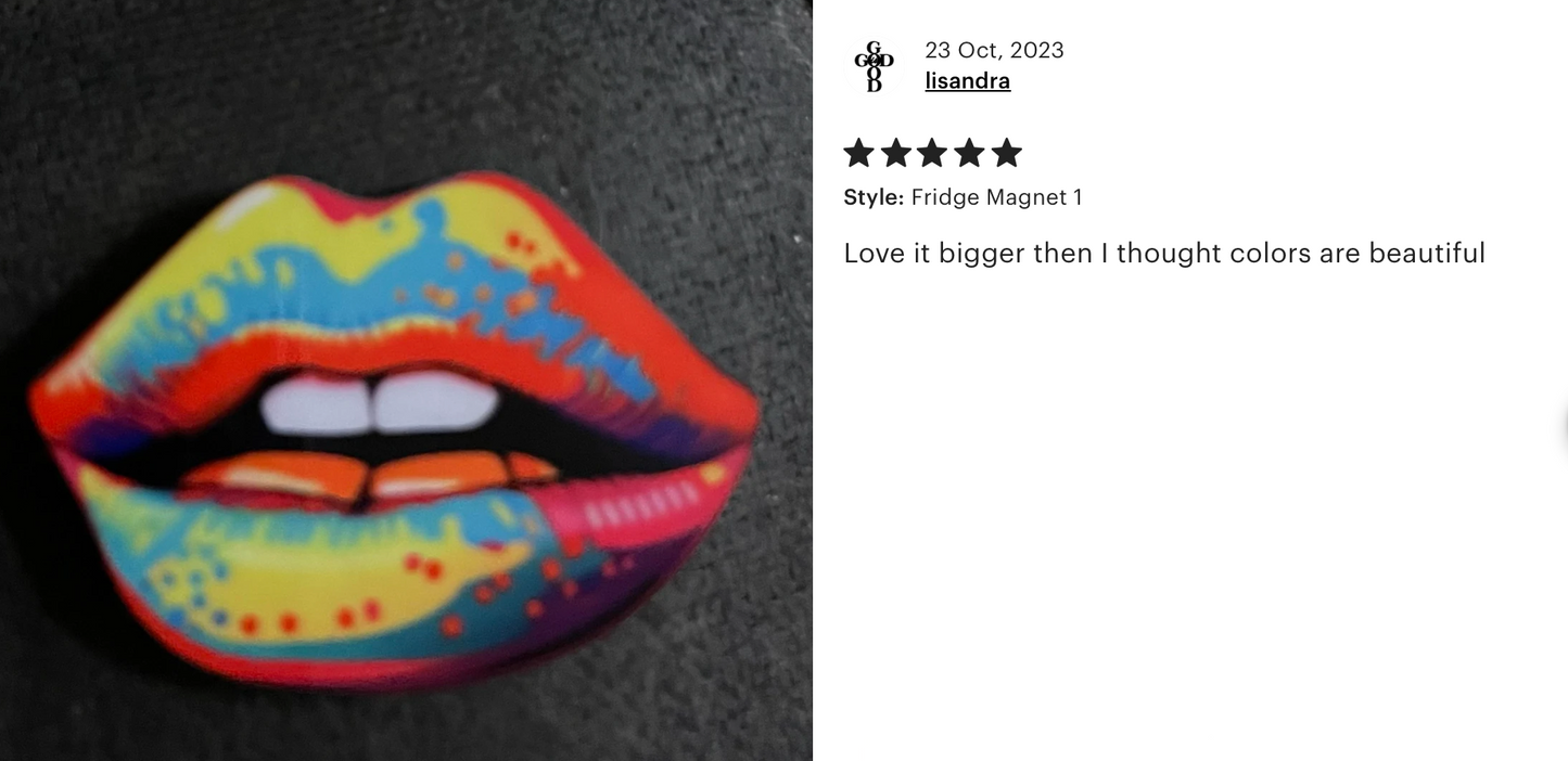 Pop Art Lips 1 Pin Badge/ Magnet