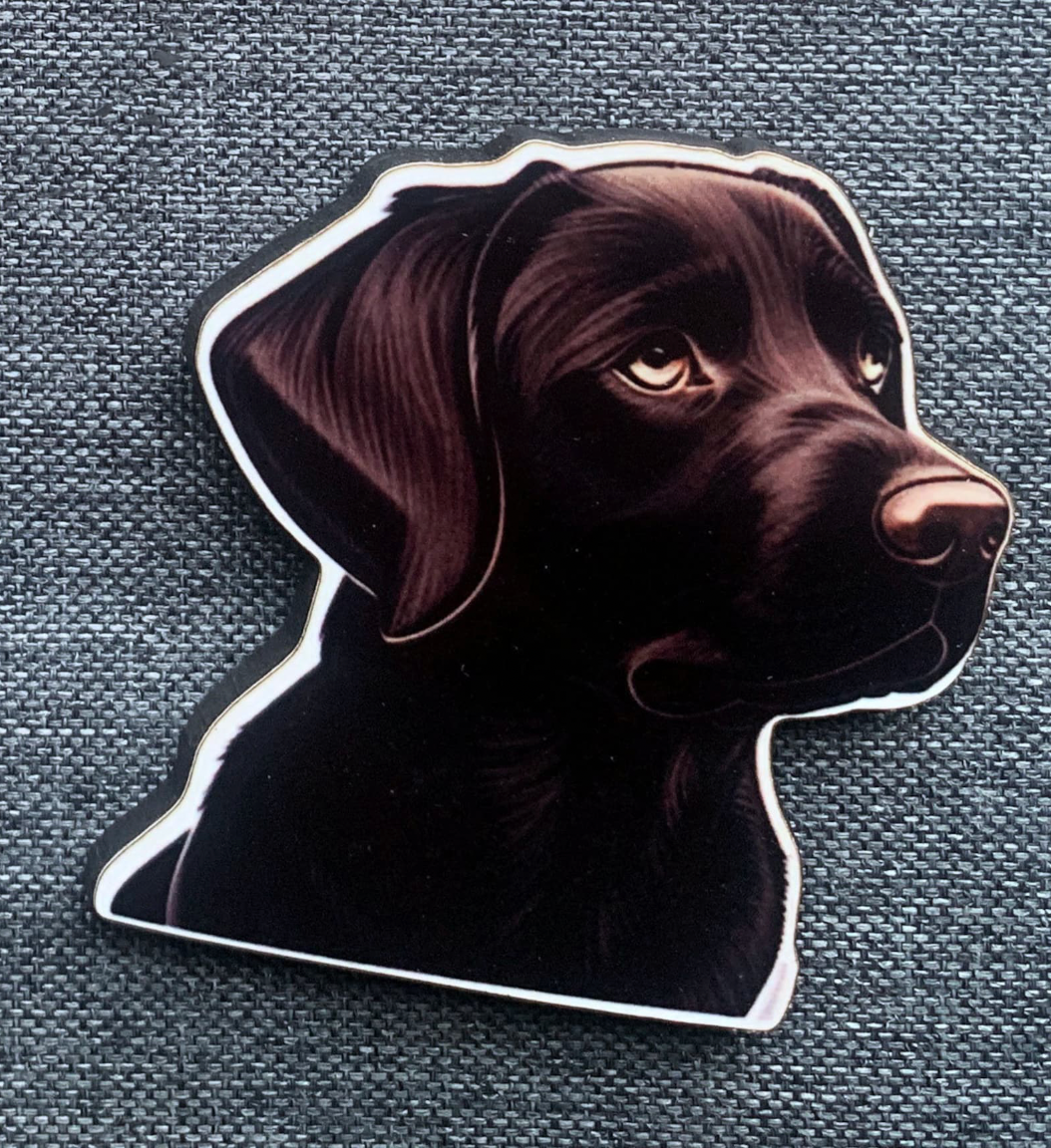 Chocolate Labrador 2 Pin Badge/ Magnet