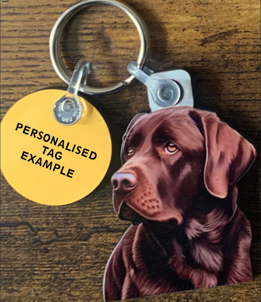Chocolate Labrador 1 Keyring