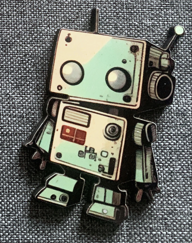 Robot Pin Badge/ Magnet