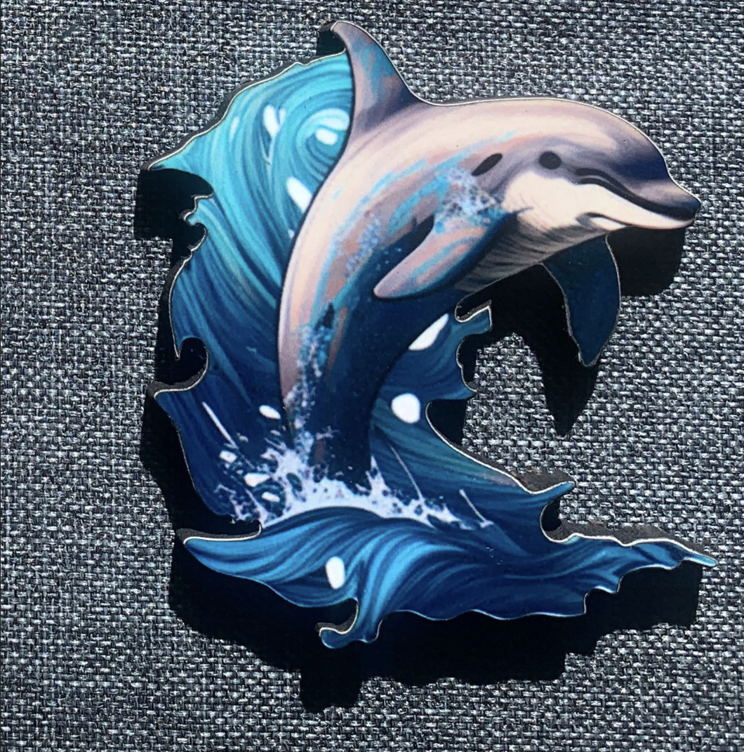 Dolphin 4 Pin Badge/ Magnet