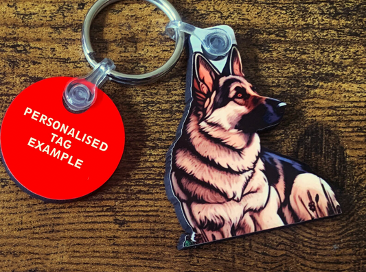 German Shepherd 2 Keyring