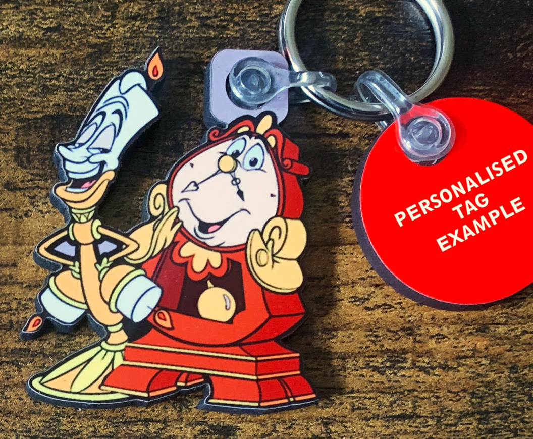 Lumiere and Cogsworth Keyring - Beauty and the Beast