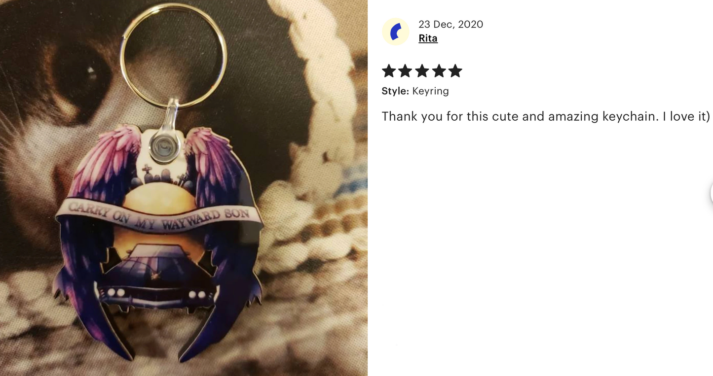 "Carry On My Wayward Son" Keyring - Supernatural