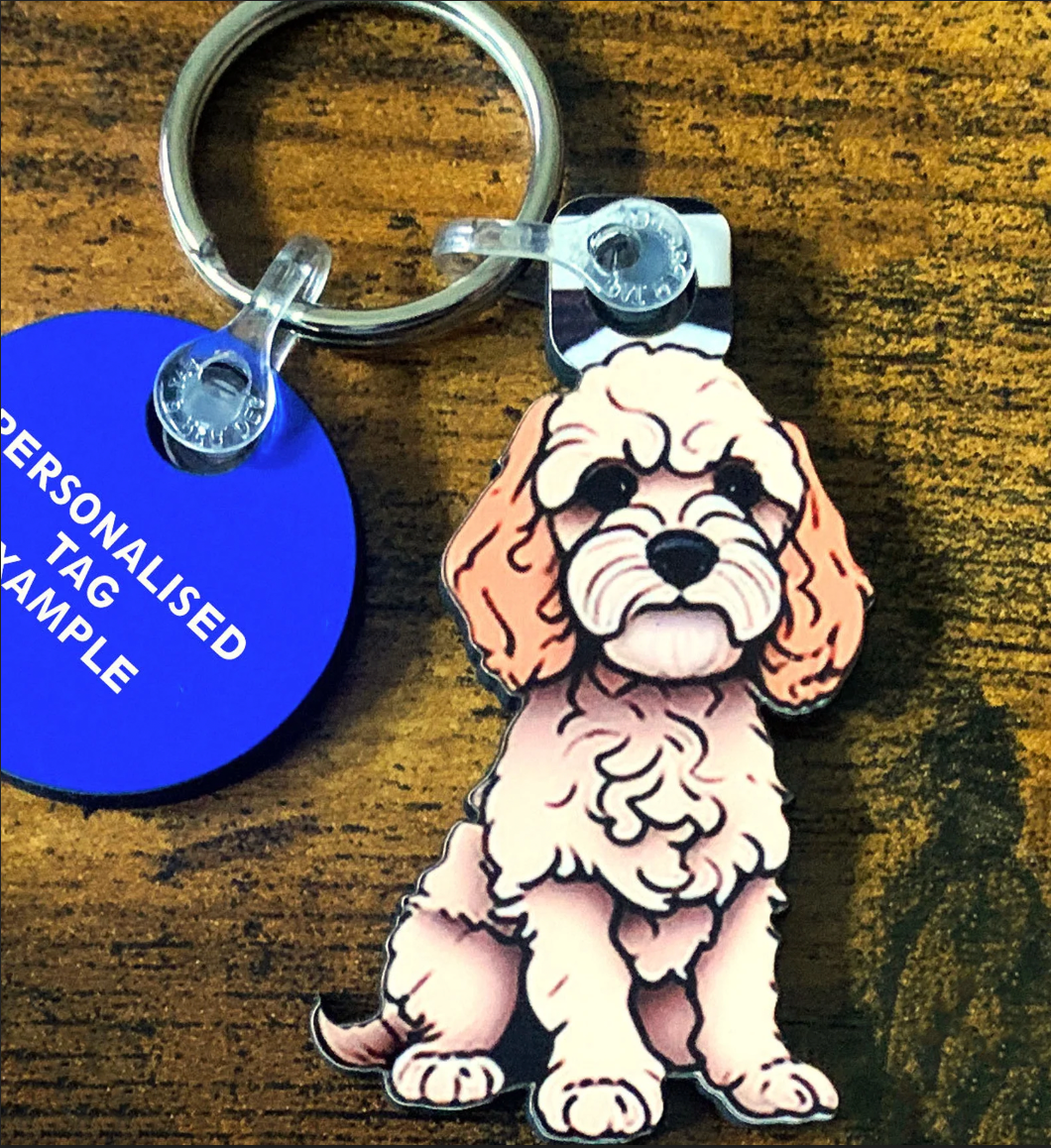 Cavapoo 2 Keyring