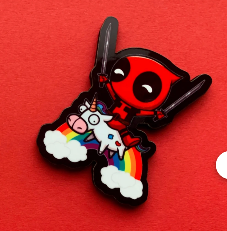 Baby Deadpool Pin Badge/ Magnet