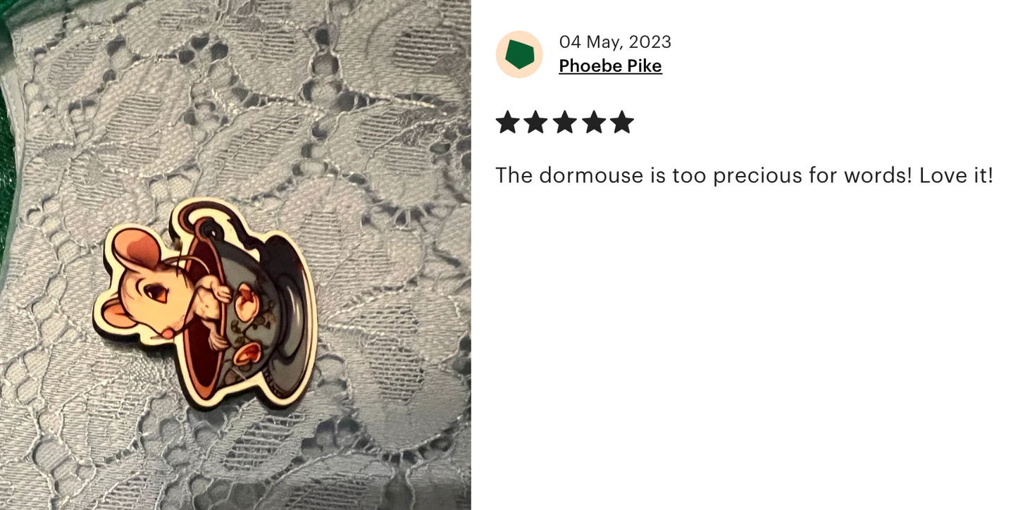 Tea Cup Mouse Pin Badge/ Magnet - Alice in Wonderland