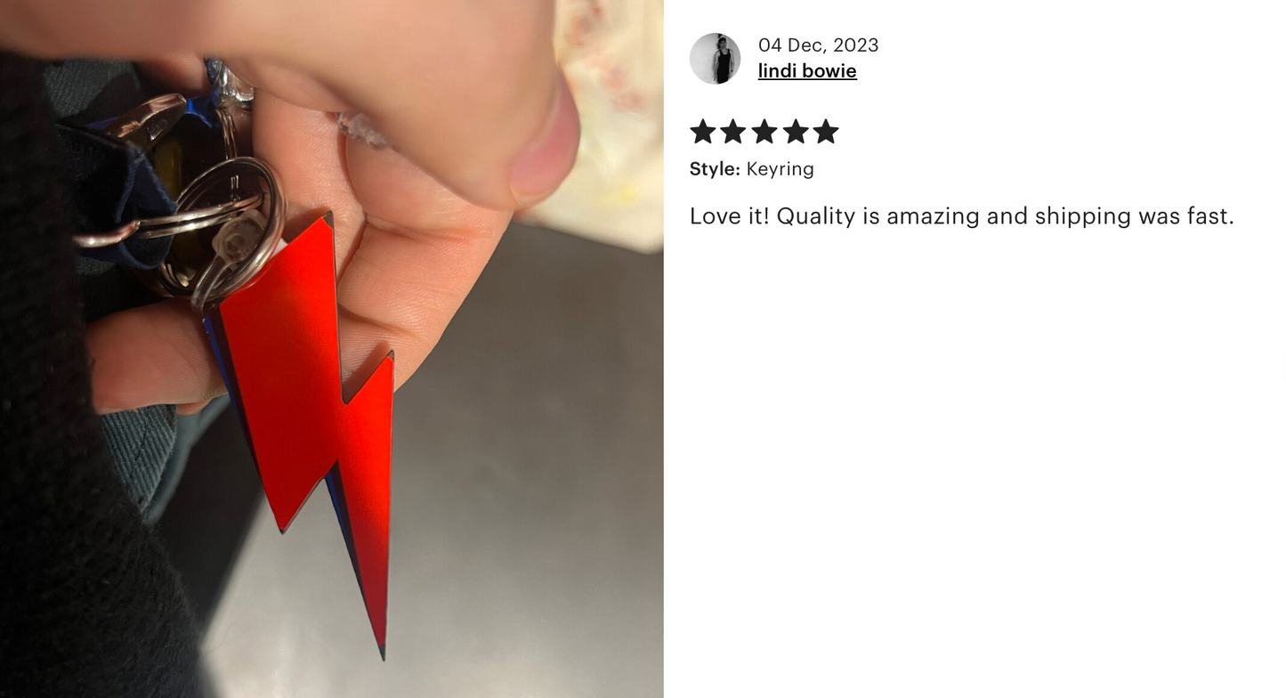 Bowie Lightning Bolt Keyring