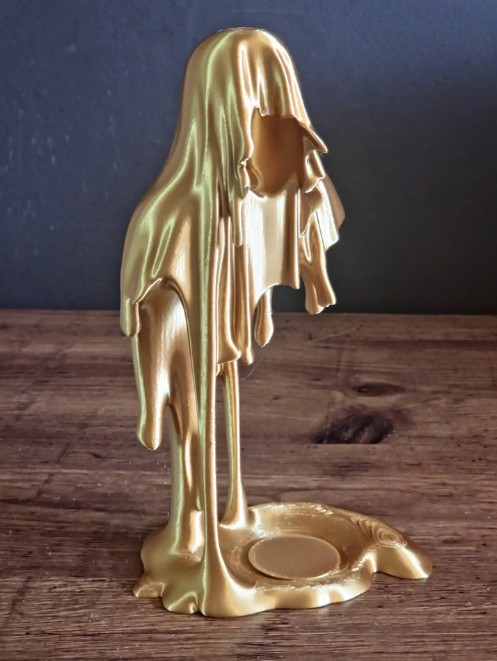 Melting Golden Man (LED) Candle Holder