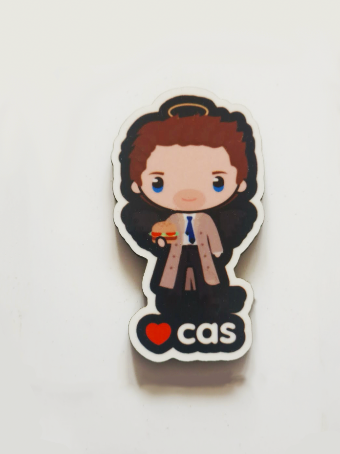Cartoon Cas Pin Badge/ Magnet - Supernatural