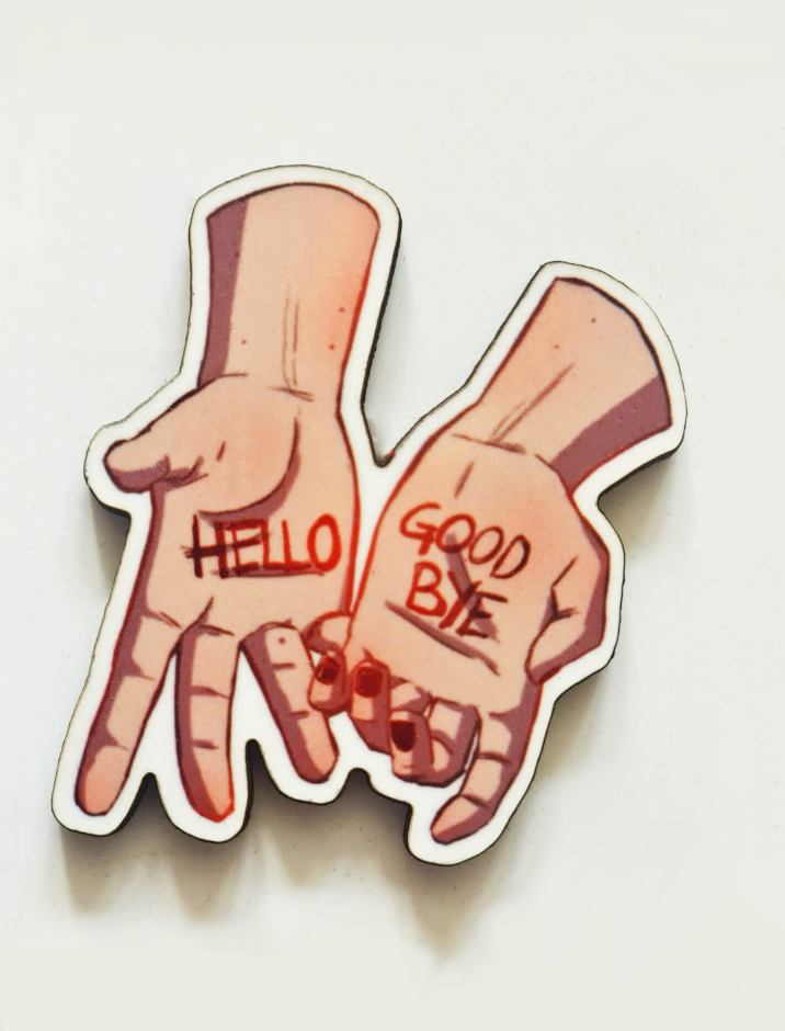 "Hello, Goodbye" Klaus Hands Pin Badge/ Magnet - The Umbrella Academy