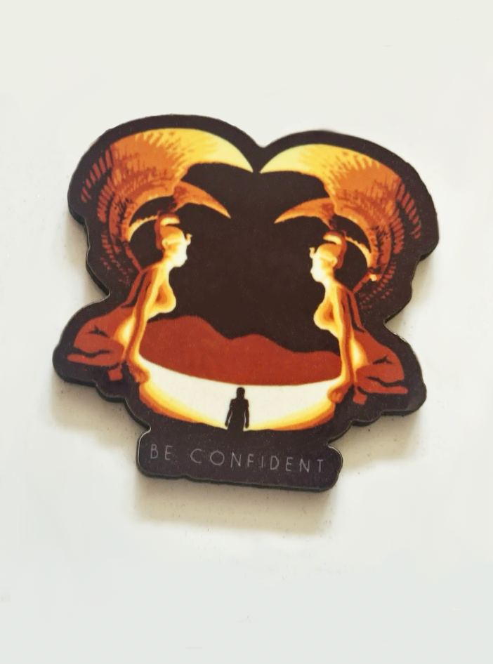 The Sphinx Gate "Be Confident" Pin Badge/ Magnet - The NeverEnding Story