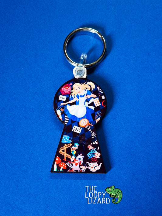 Keyhole Keyring - Alice in Wonderland