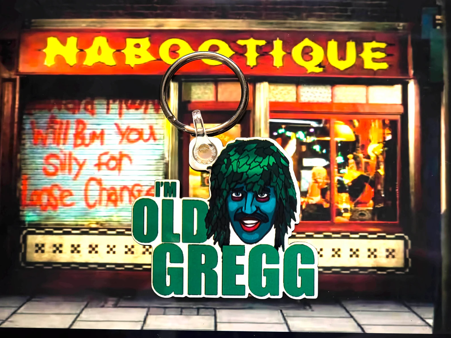 "I'm Old Gregg" Keyring - The Mighty Boosh