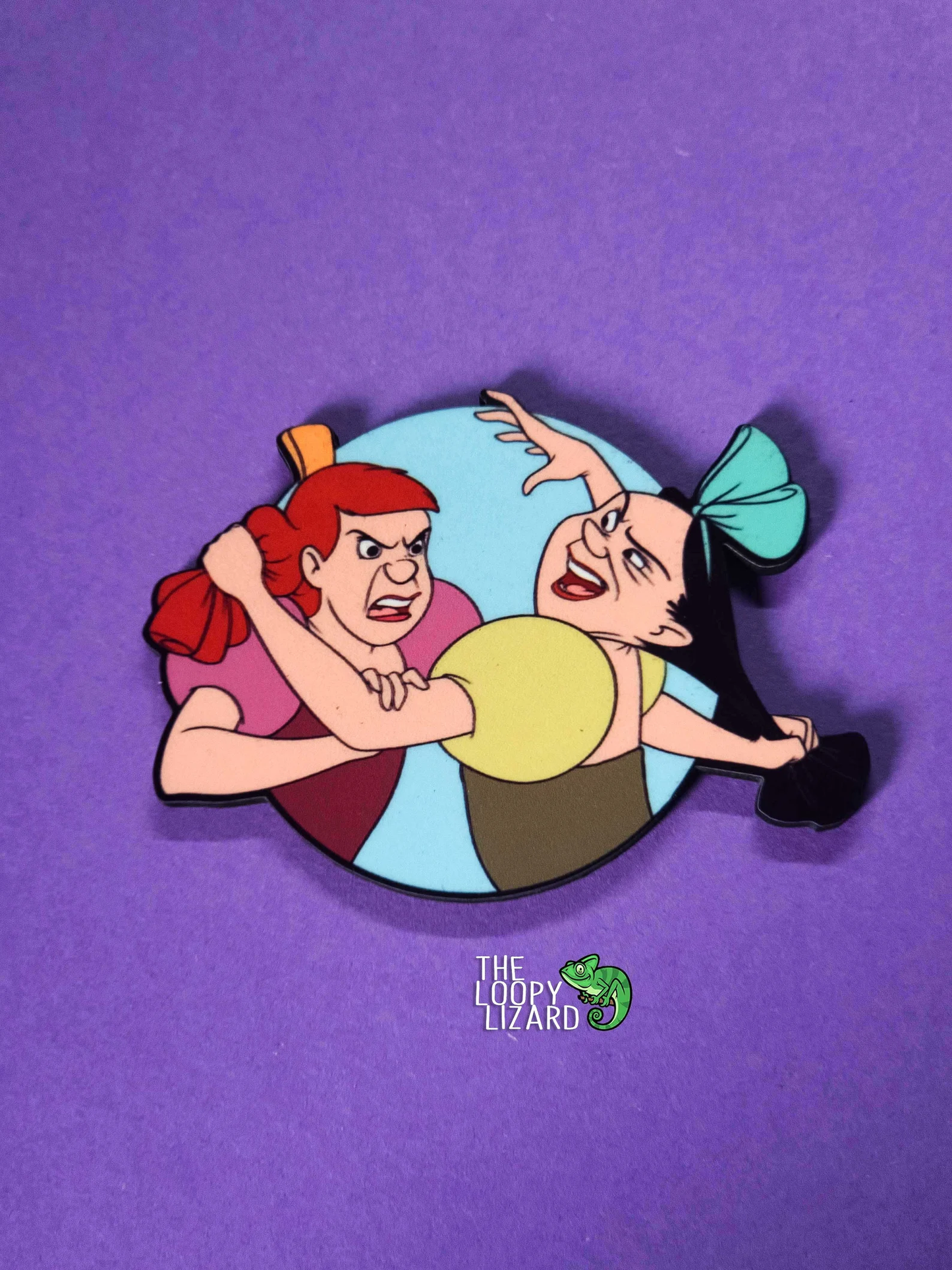 Anastasia and Drizella "Ugly Stepsisters" Pin Badge/ Magnet - Cinderella