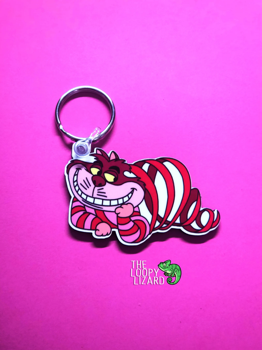 Cheshire Cat Ribbon Keyring - Alice in Wonderland