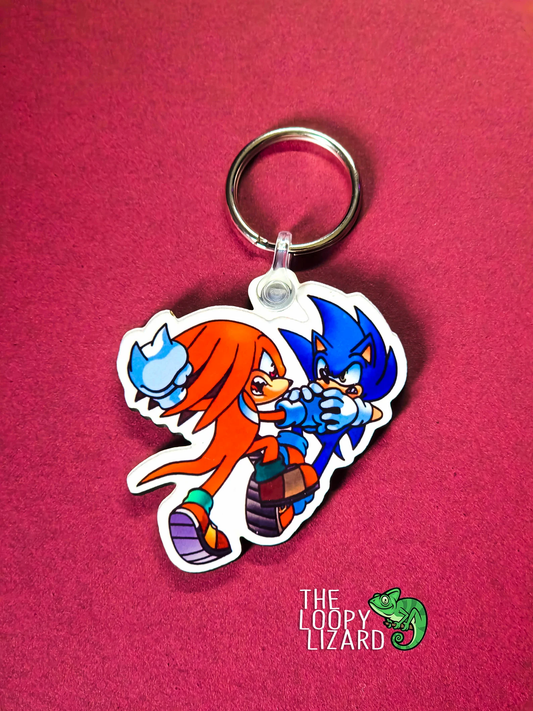 Knuckles and Sonic Keyring - Sonic the Hedgehog