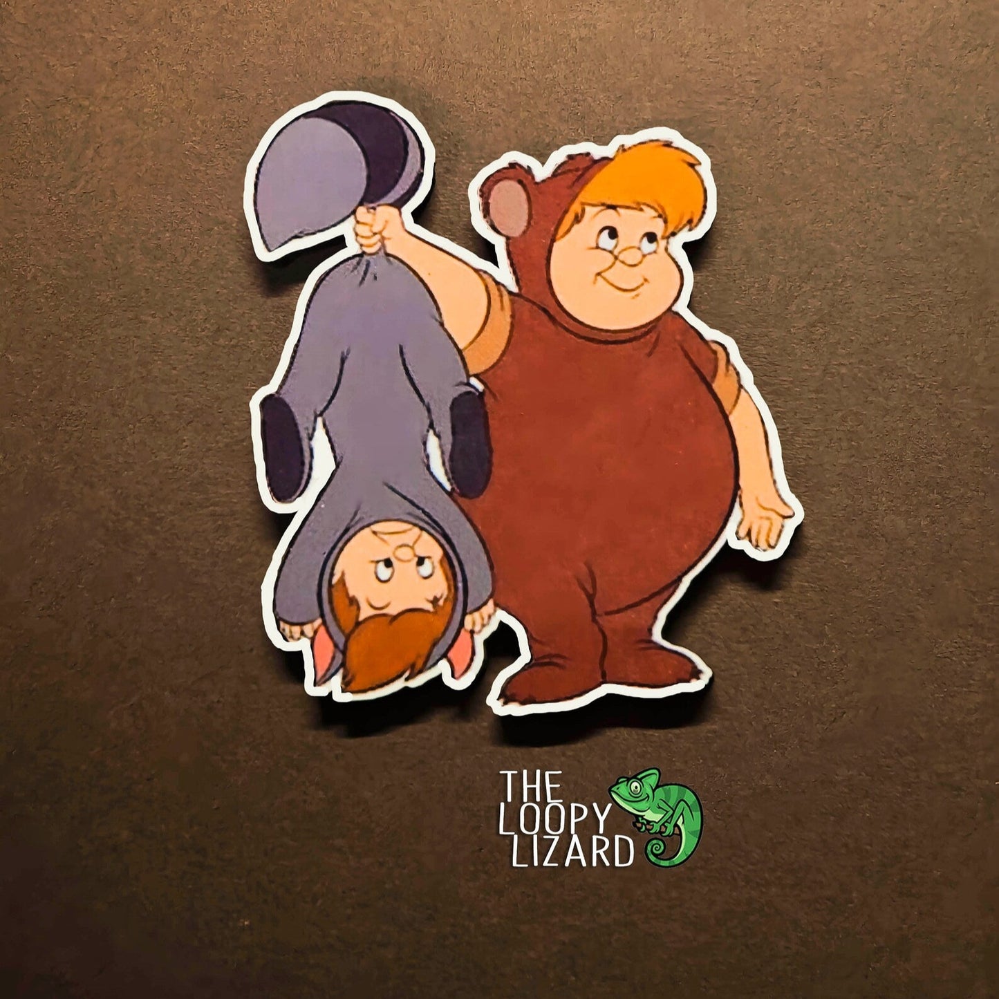 Curly and Raccoon Twin Pin Badge/ Magnet - Peter Pan