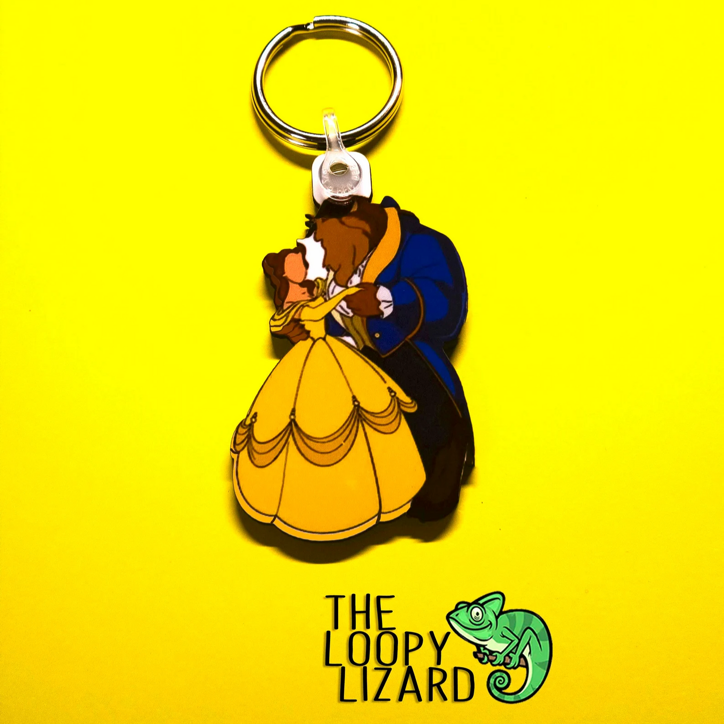 Belle and Beast Abstract Keyring - Beauty and the Beast