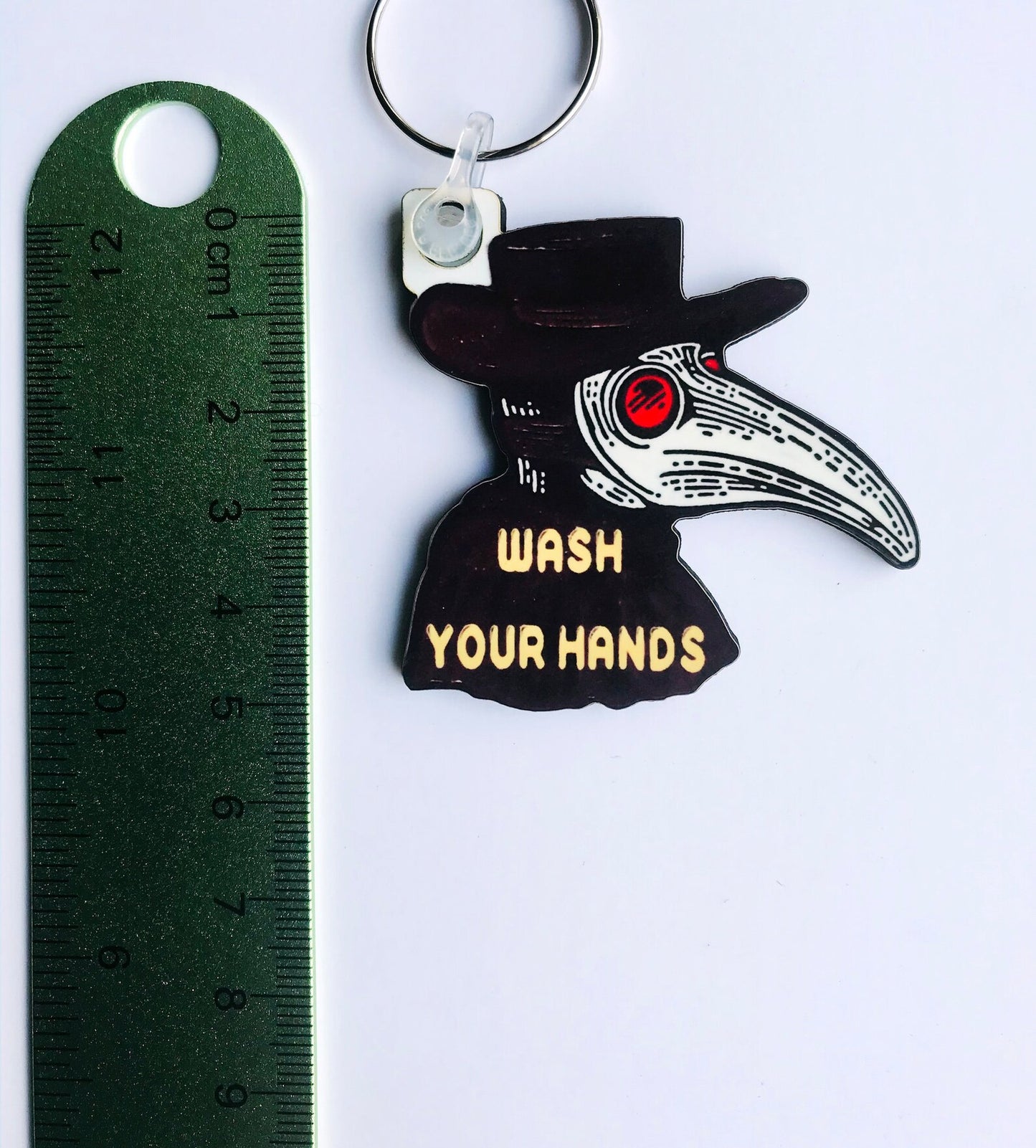Plague Doctor "Wash Your Hands" Keyring