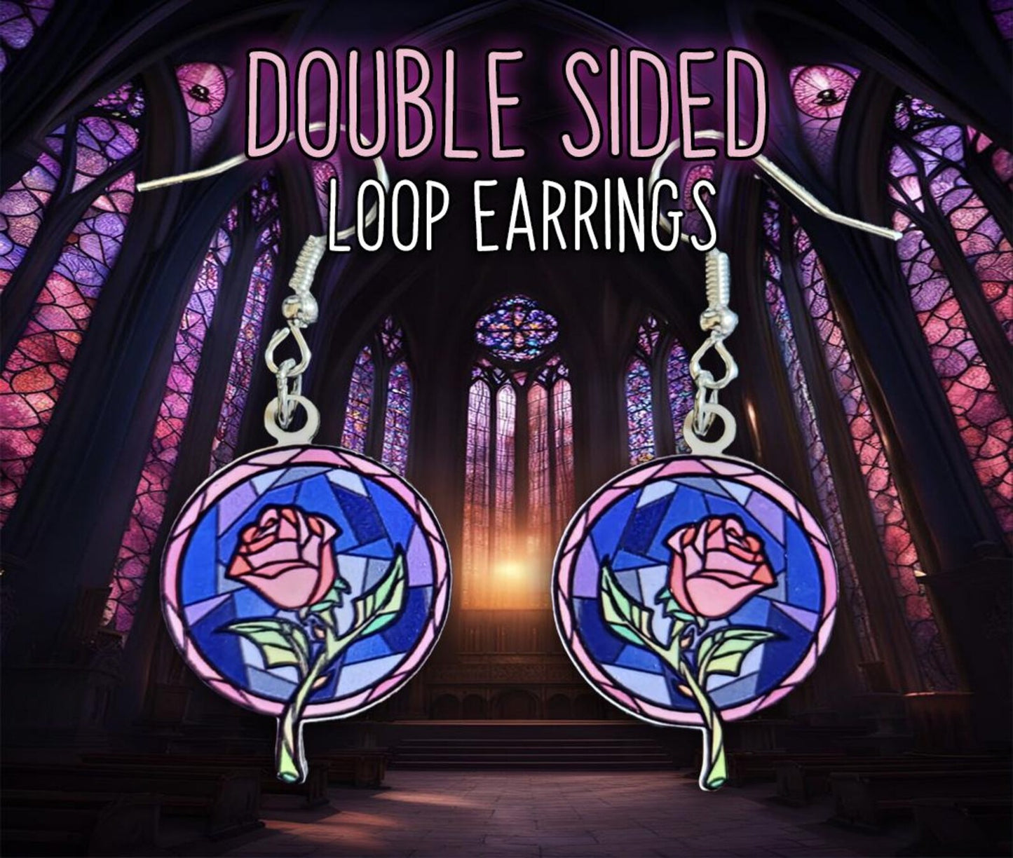 Stained Glass Rose - Beauty and the Beast