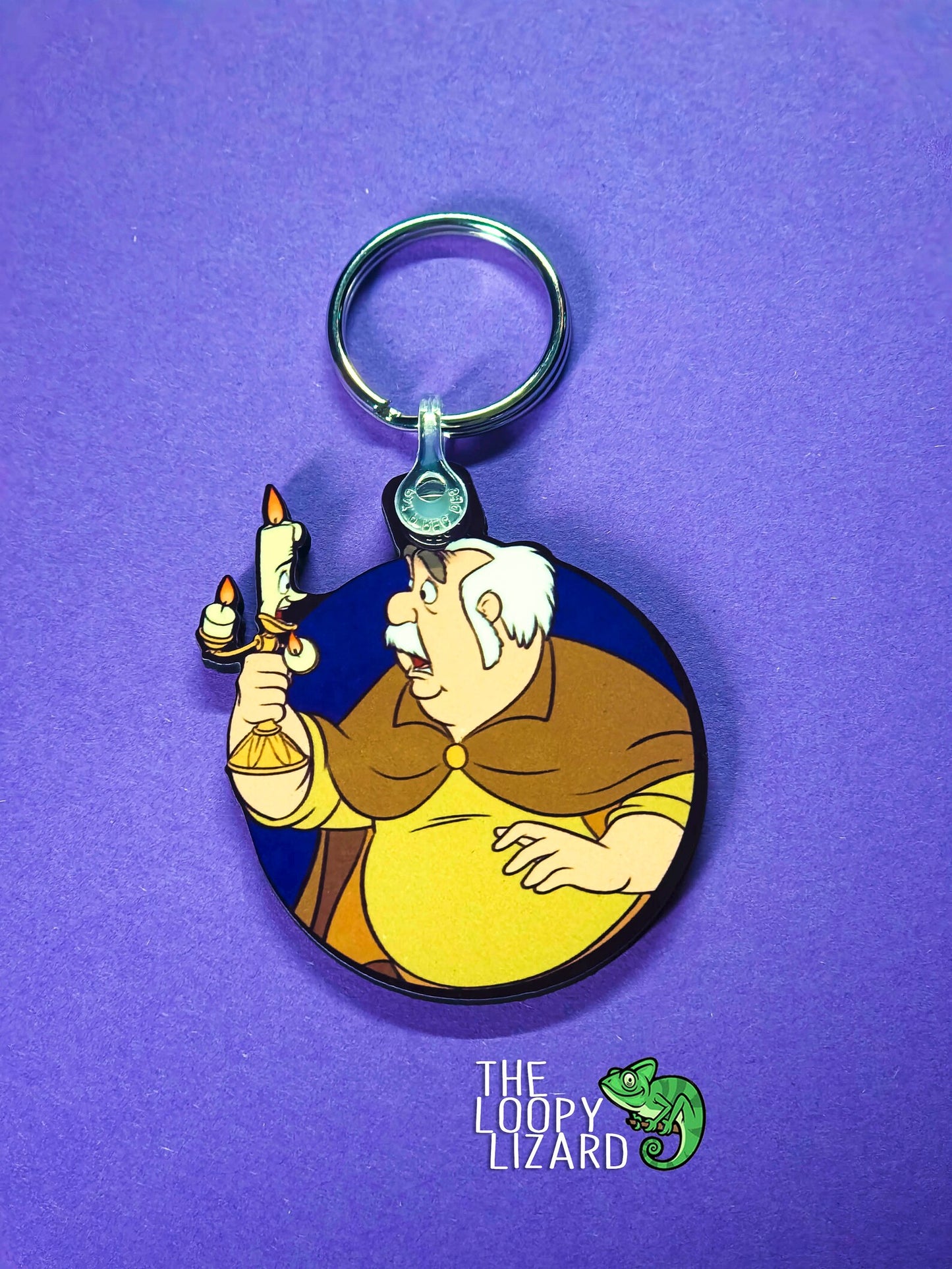 Maurice and Lumiere Keyring - Beauty and the Beast