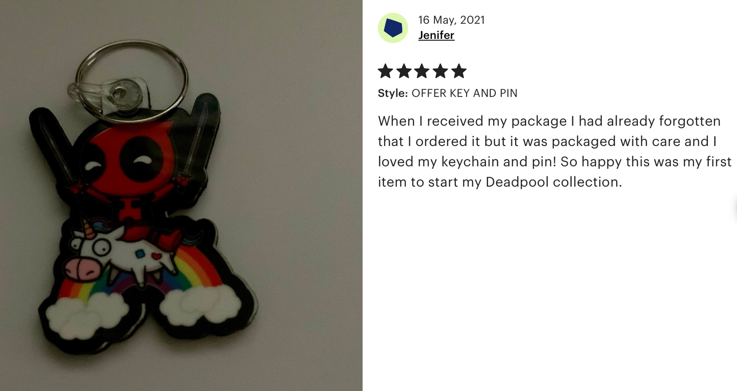 Baby Deadpool Keyring