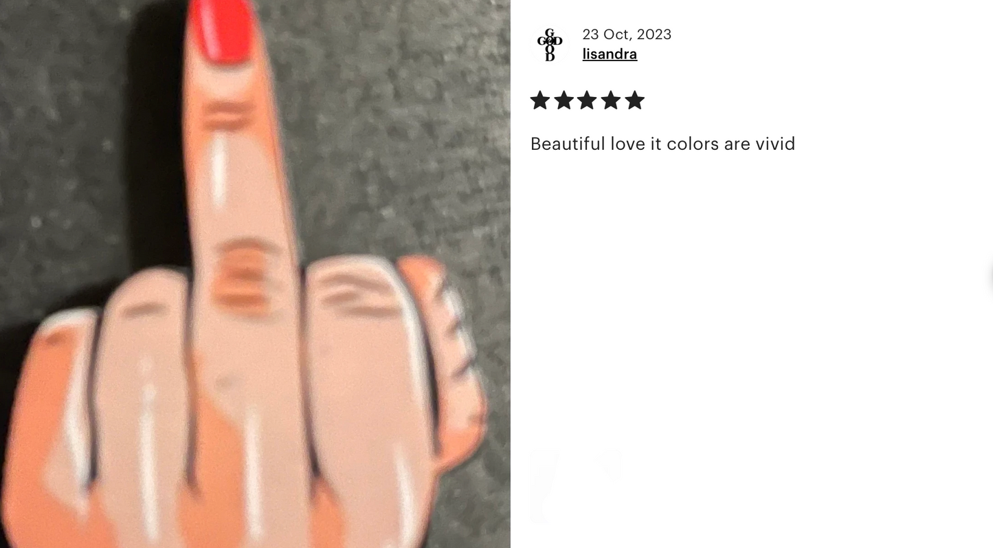 Middle Finger Pin Badge/ Magnet