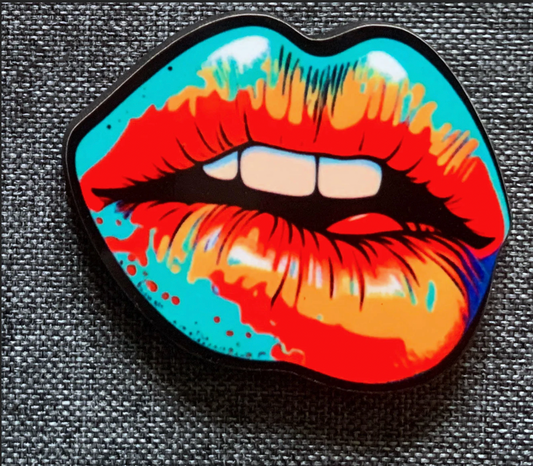 Pop Art Lips 4 Pin Badge/ Magnet