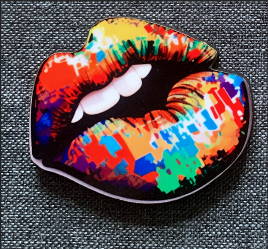 Pop Art Lips 3 Pin Badge/ Magnet