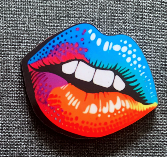 Pop Art Lips 2 Pin Badge/ Magnet