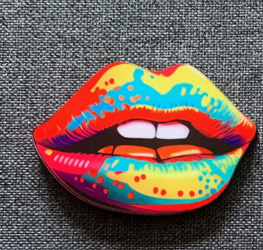 Pop Art Lips 1 Pin Badge/ Magnet