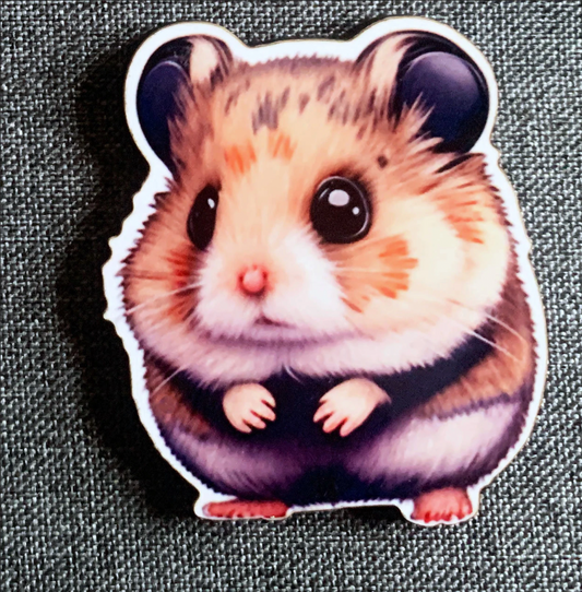 Hamster 4 Pin Badge/ Magnet