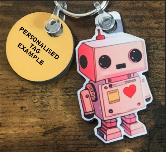 Pink Robot Keyring