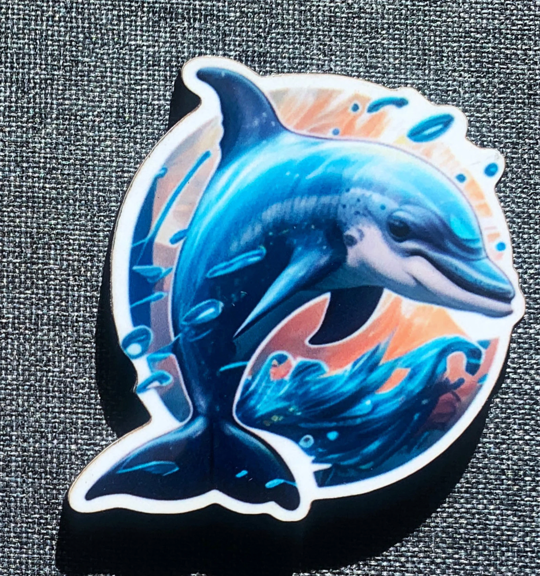Dolphin 2 Pin Badge/ Magnet