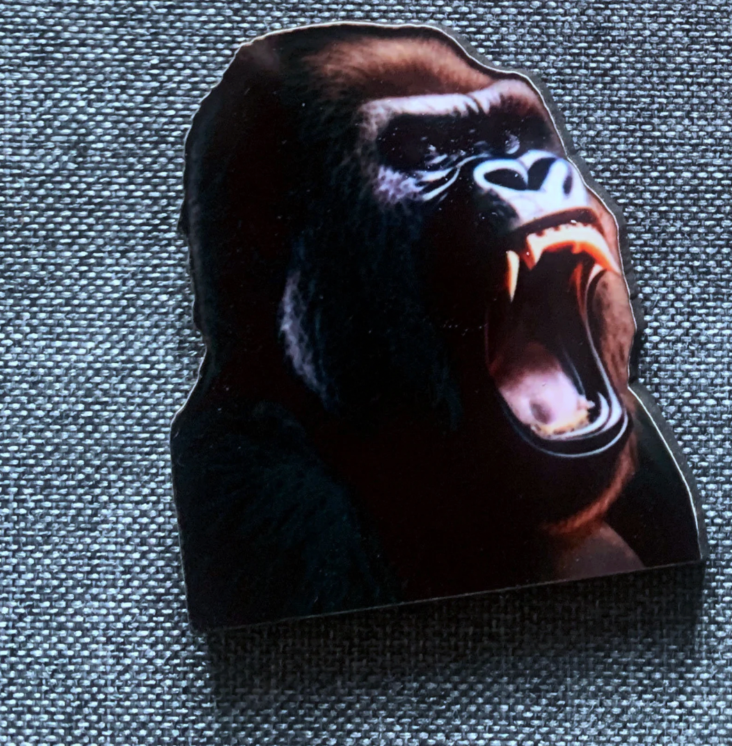 Gorilla 3 Pin Badge/ Magnet