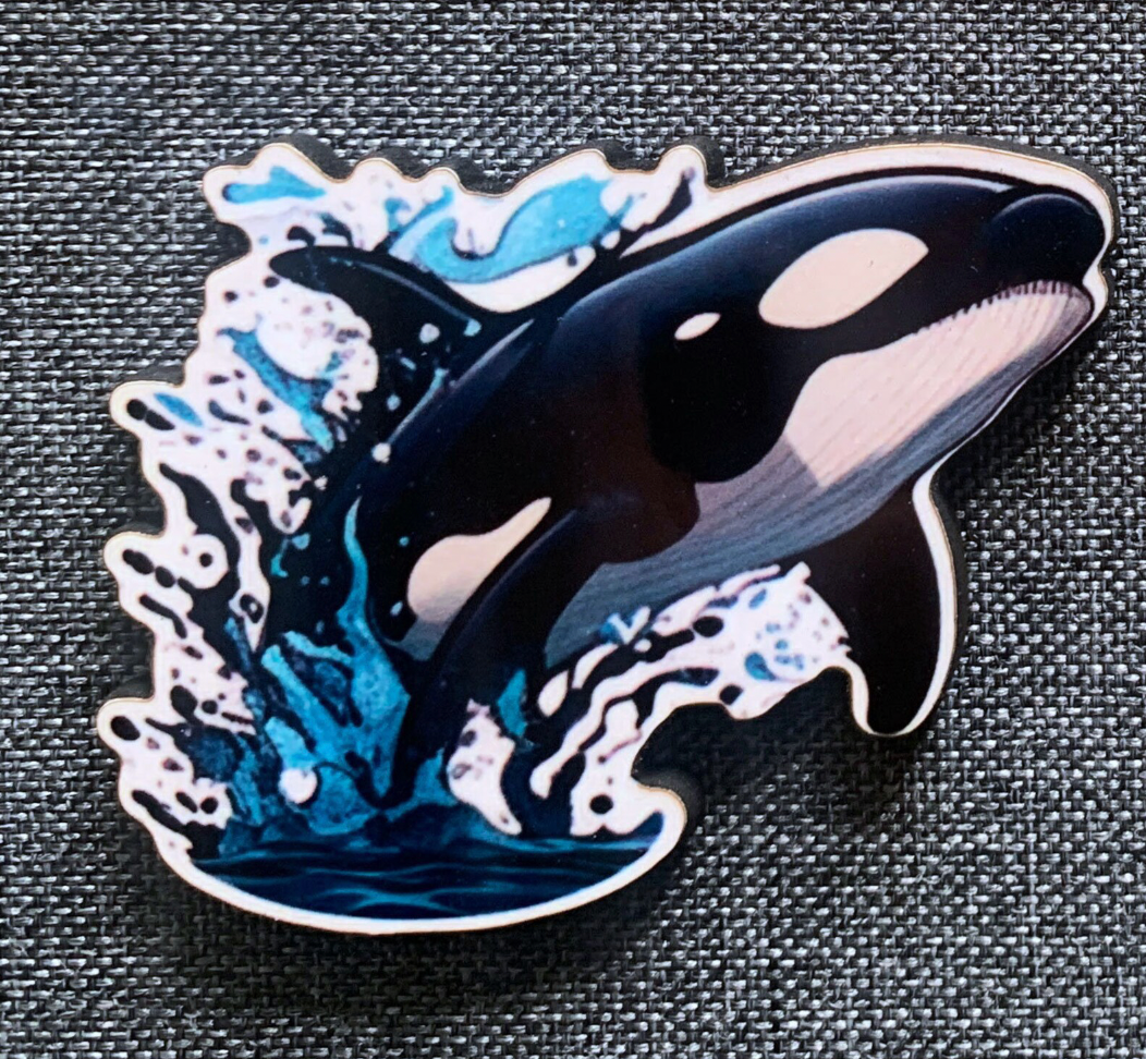 Killer Whale 3 Pin Badge/ Magnet