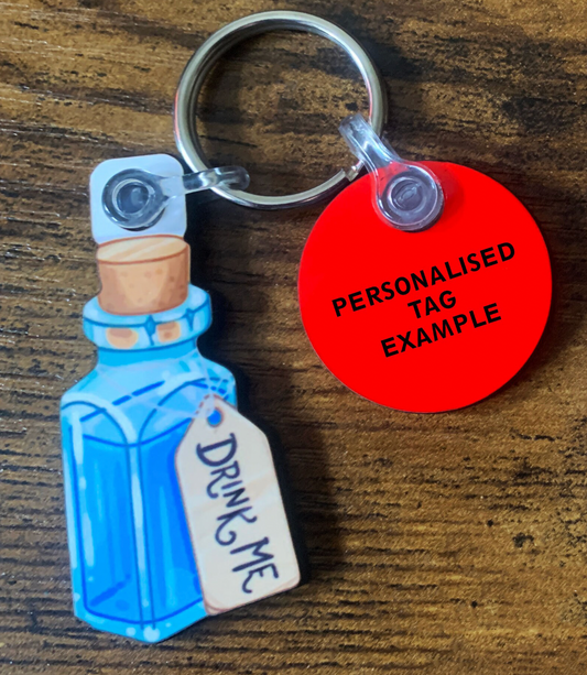 "Drink Me" Potion Keyring - Alice in Wonderland
