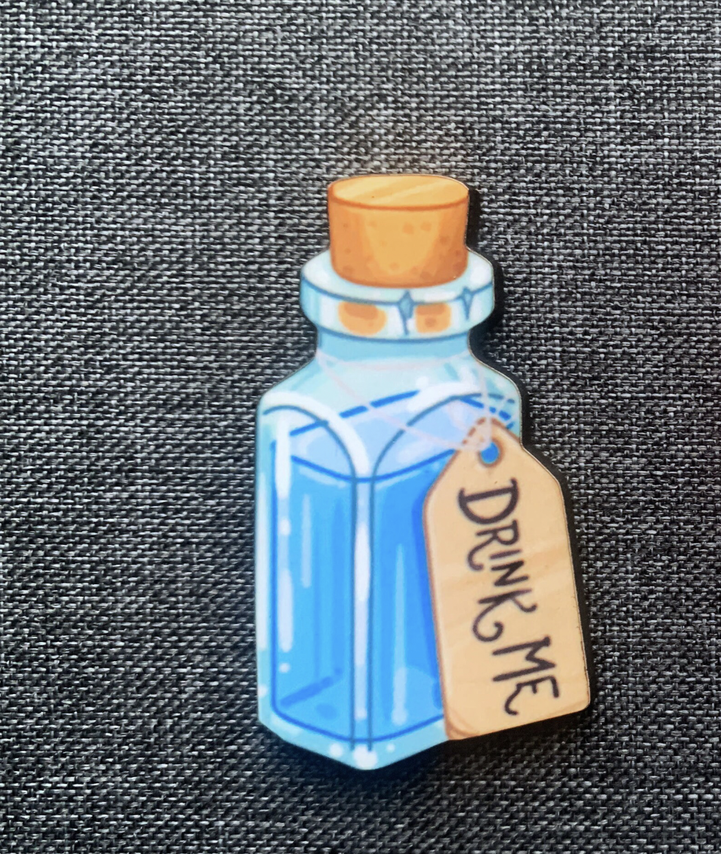 "Drink Me" Potion Pin Badge/ Magnet - Alice in Wonderland