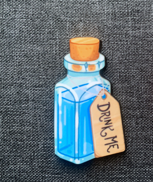 "Drink Me" Potion Pin Badge/ Magnet - Alice in Wonderland