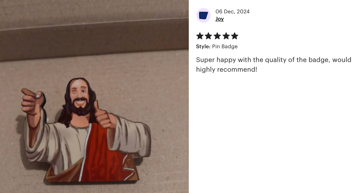Buddy Christ Pin Badge/ Magnet