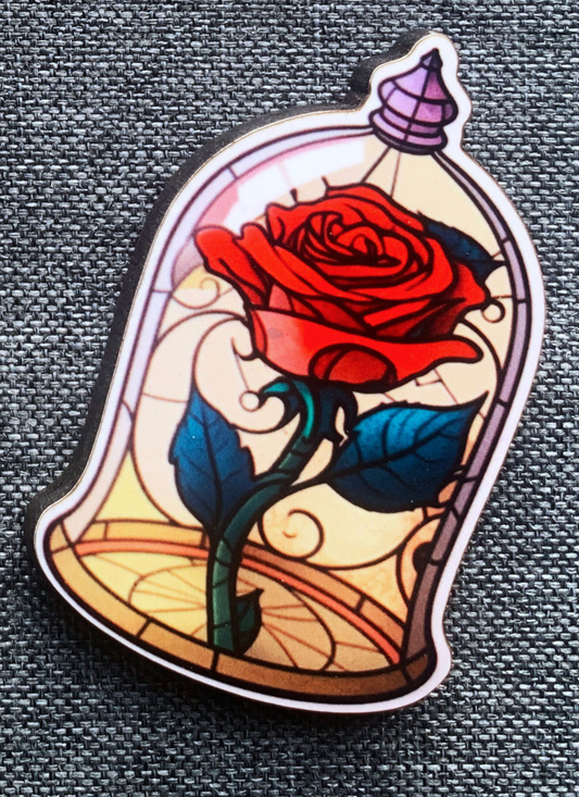 Enchanted Rose Pin Badge/ Magnet - Beauty and the Beast