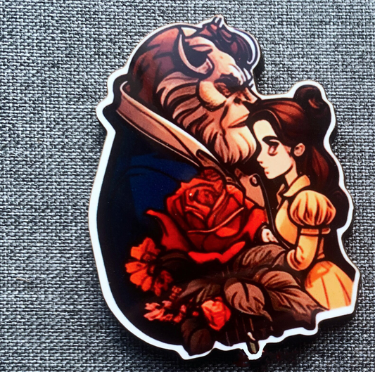 Belle and Beast Pin Badge/ Magnet - Beauty and the Beast