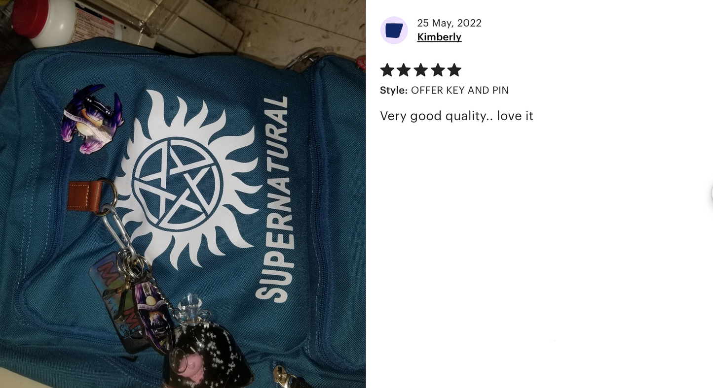 "Carry On My Wayward Son" Pin Badge/ Magnet - Supernatural