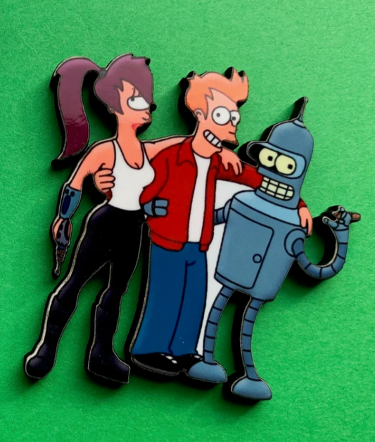 Leela, Fry and Bender Pin Badge/ Magnet - Futurama