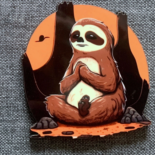 Manifesting Sloth Pin Badge/ Magnet