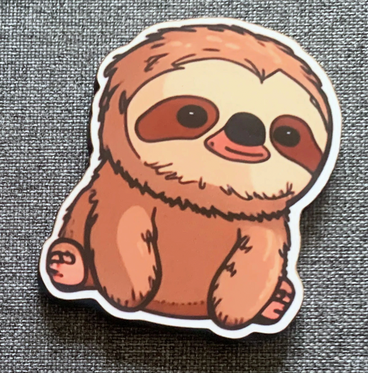 Sat Sloth Pin Badge/ Magnet