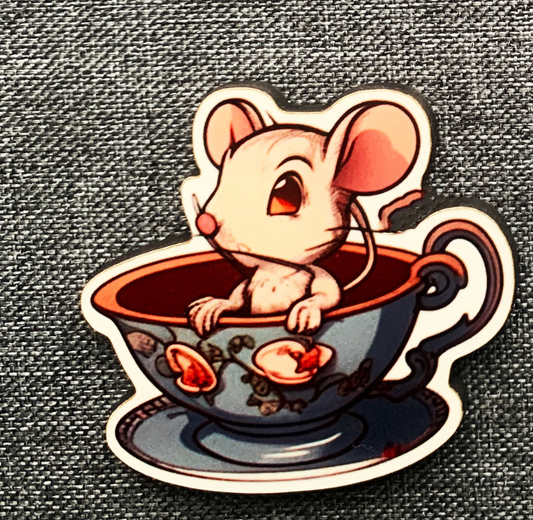 Tea Cup Mouse Pin Badge/ Magnet - Alice in Wonderland
