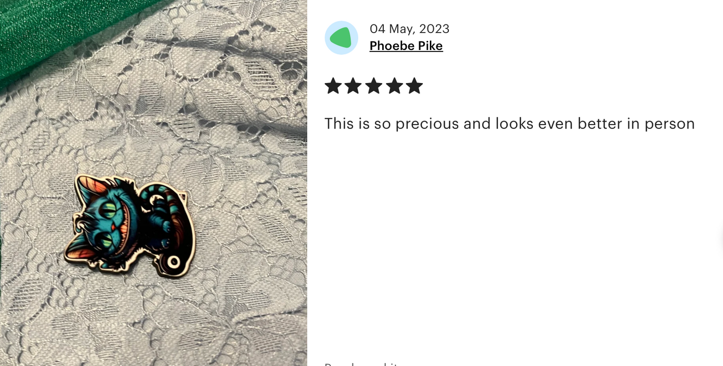 Cheshire Cat Pin Badge/ Magnet - Alice in Wonderland